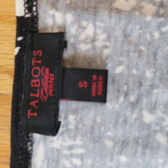 Talbots Petites S Black & White Abstract Print Sleeveless Top - Picture 4 of 4
